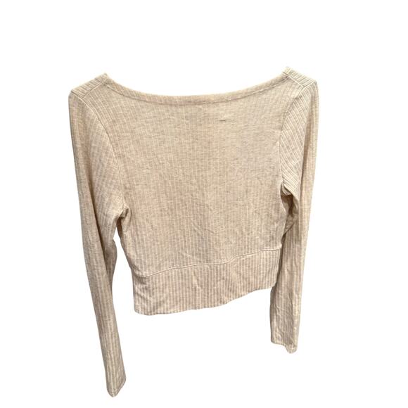 Abercrombie & Fitch cream waffle knit cropped top - Picture 4 of 4